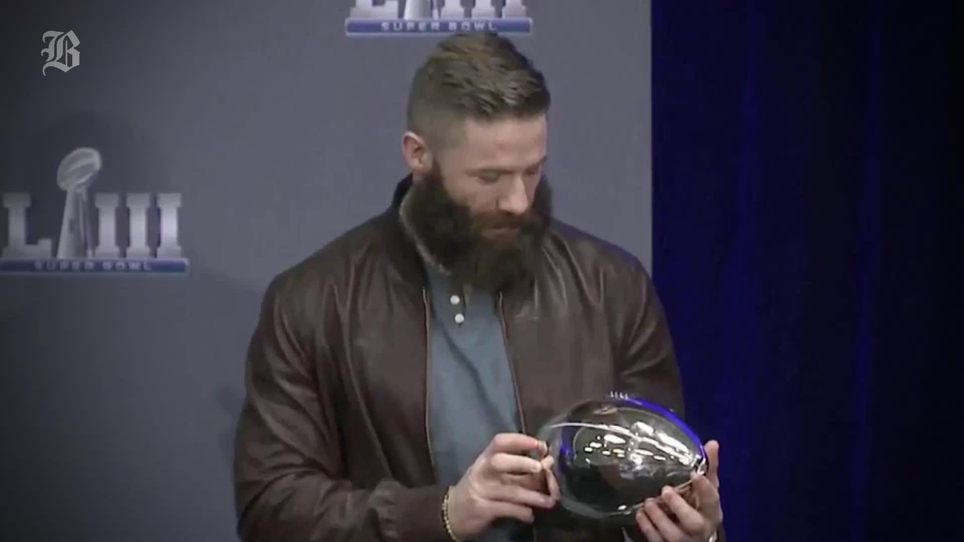 Injured Julian Edelman accepts MVP award on behalf of Tom Brady