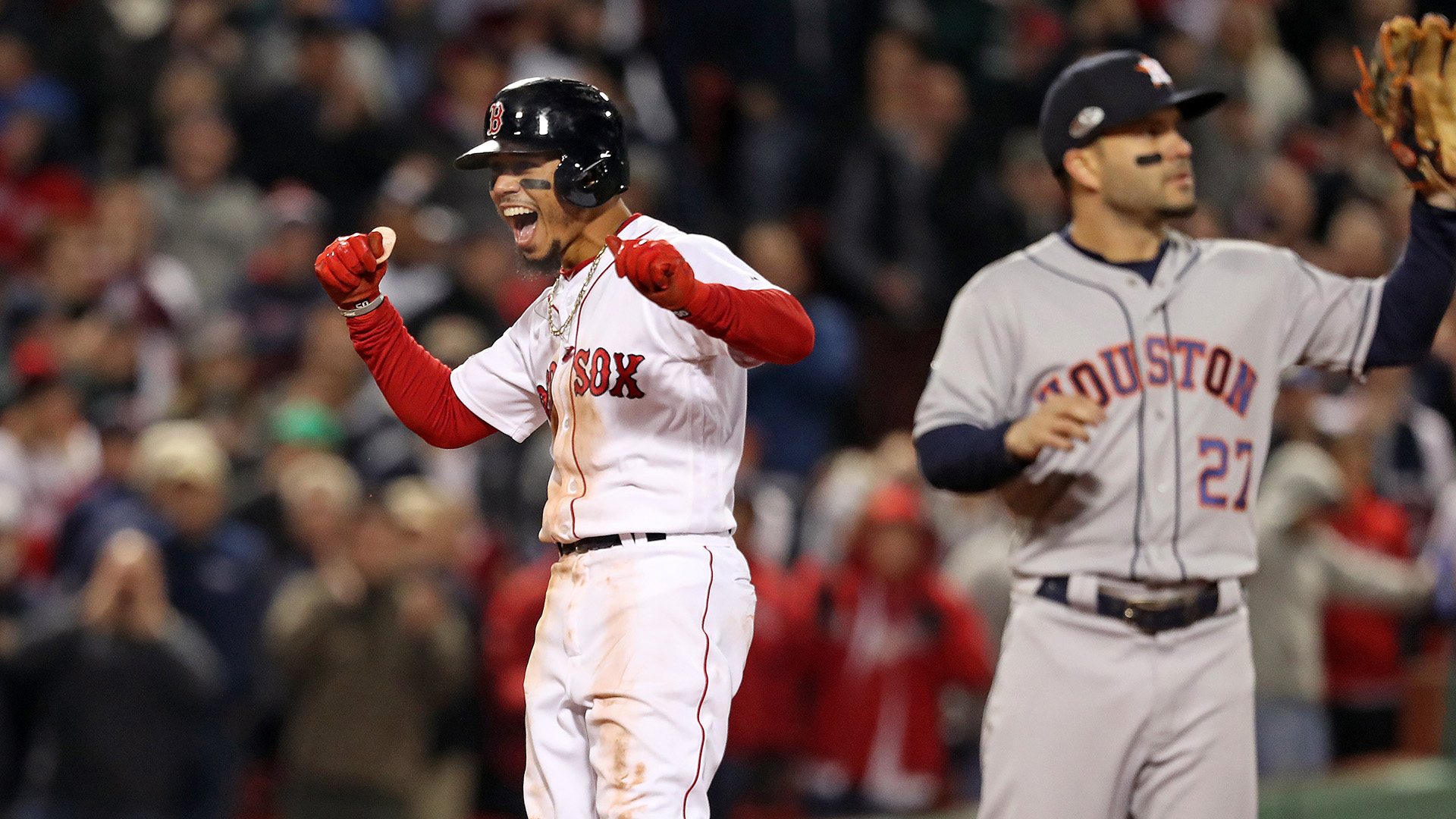 With a postseason vibe being felt at Fenway Park, Red Sox hang on to beat  Mookie Betts, Dodgers - The Boston Globe